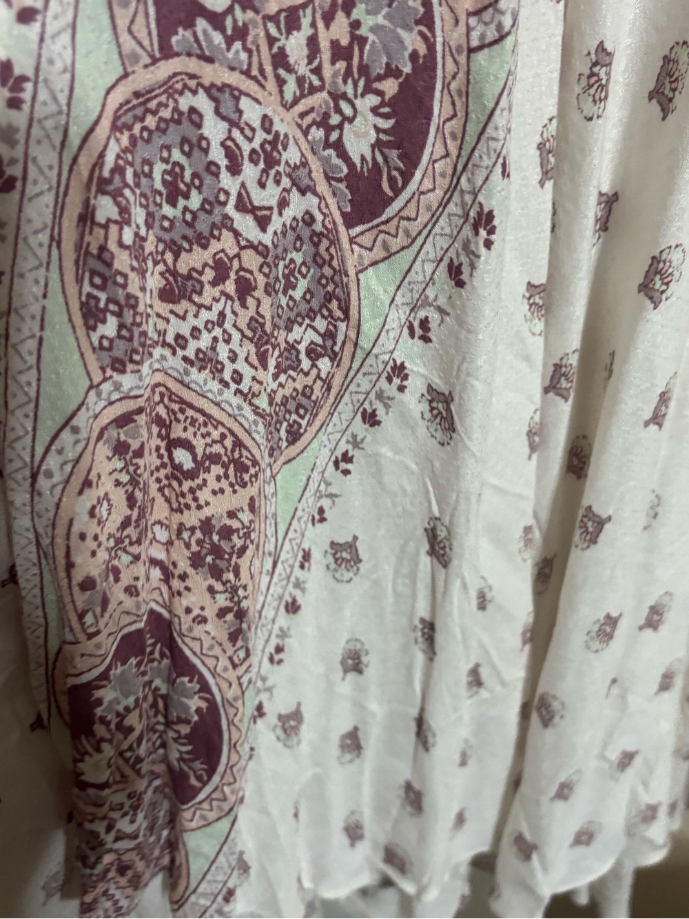 Free People Faithfully Yours Cream and Mauve Paisley Halter Maxi Dress - Picture 11 of 15